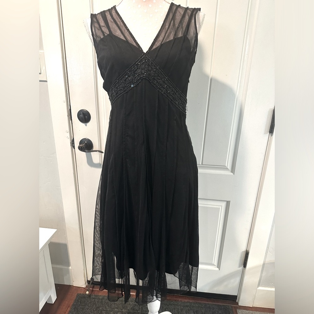 Party dress, flapper dress, date night dress  beautiful detail black dress